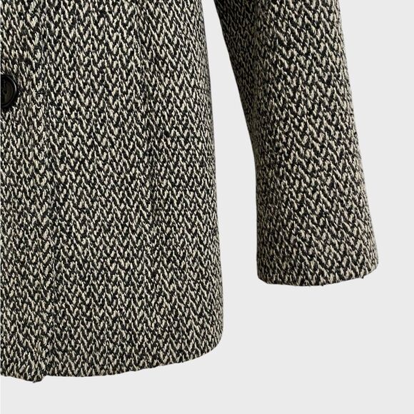 Vintage Paul Levy Women's Herringbone Pea Coat Size M Wool Grey Jacket Old Money - Picture 9 of 15